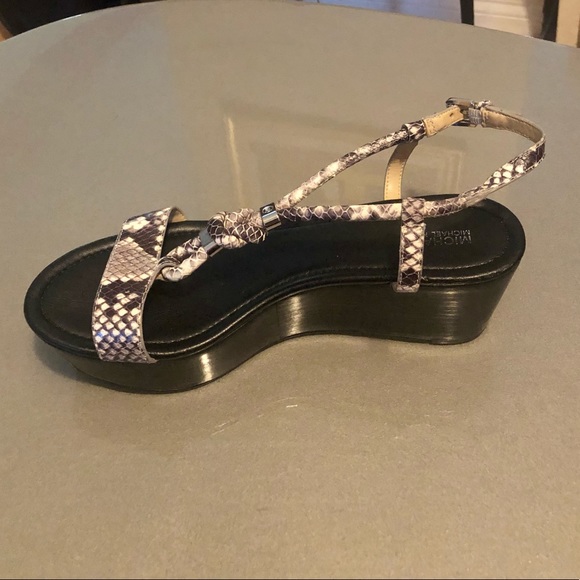 Michael Kors Snakeskin Wedge Sandals - Picture 1 of 6